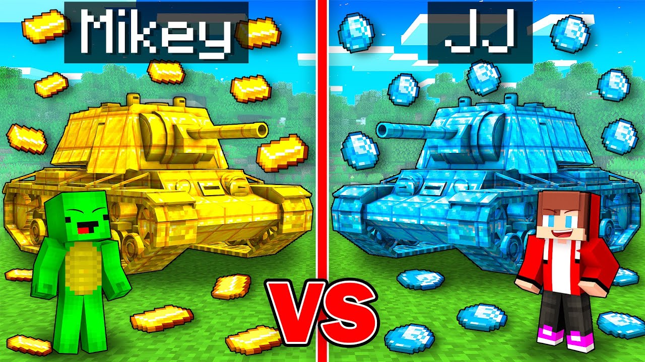 Mikey GOLD vs JJ DIAMOND Tank Survival Battle in Minecraft - Maizen