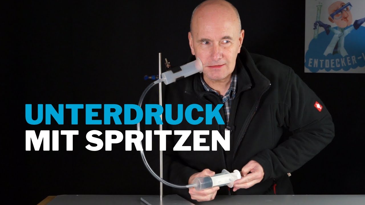 Lustige Spritzen-Experimente mit Unterdruck