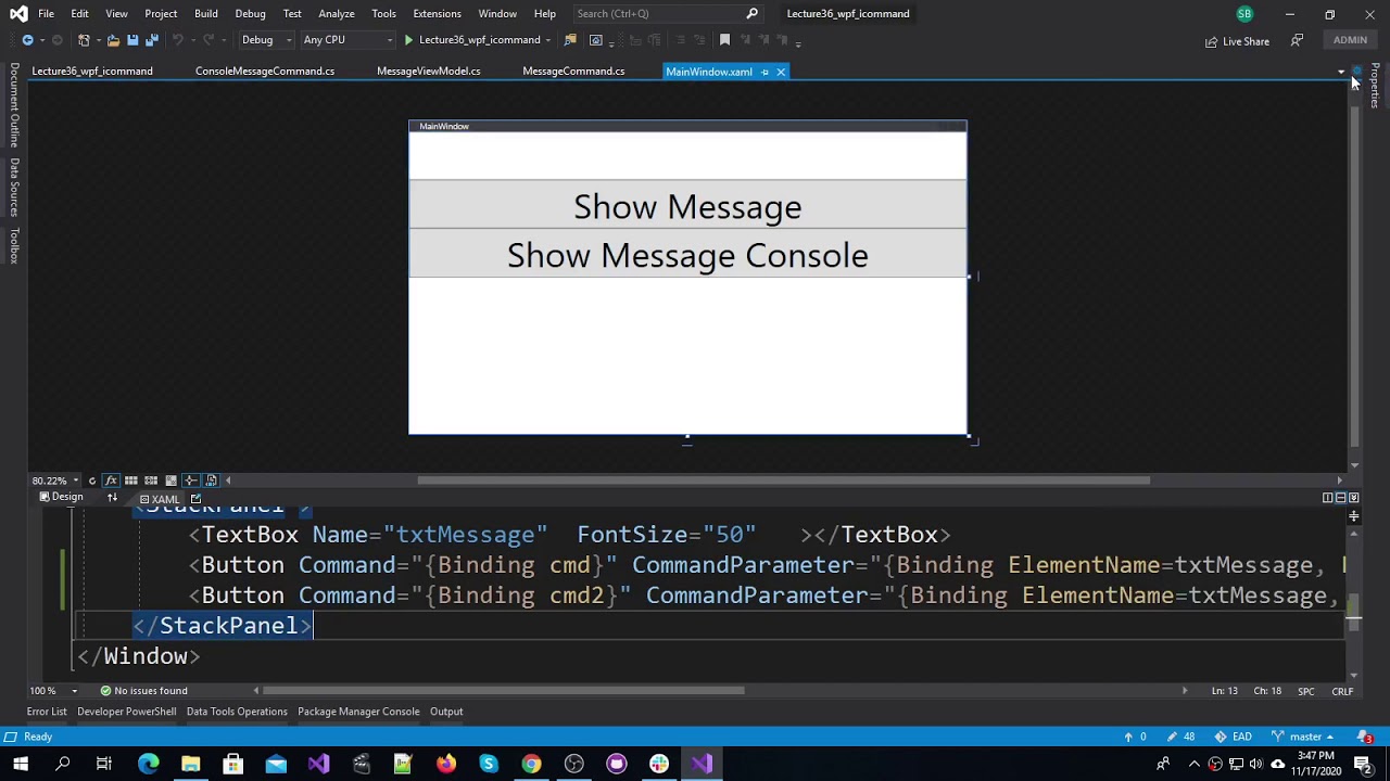 Lecture38, Delegate Command, WPF