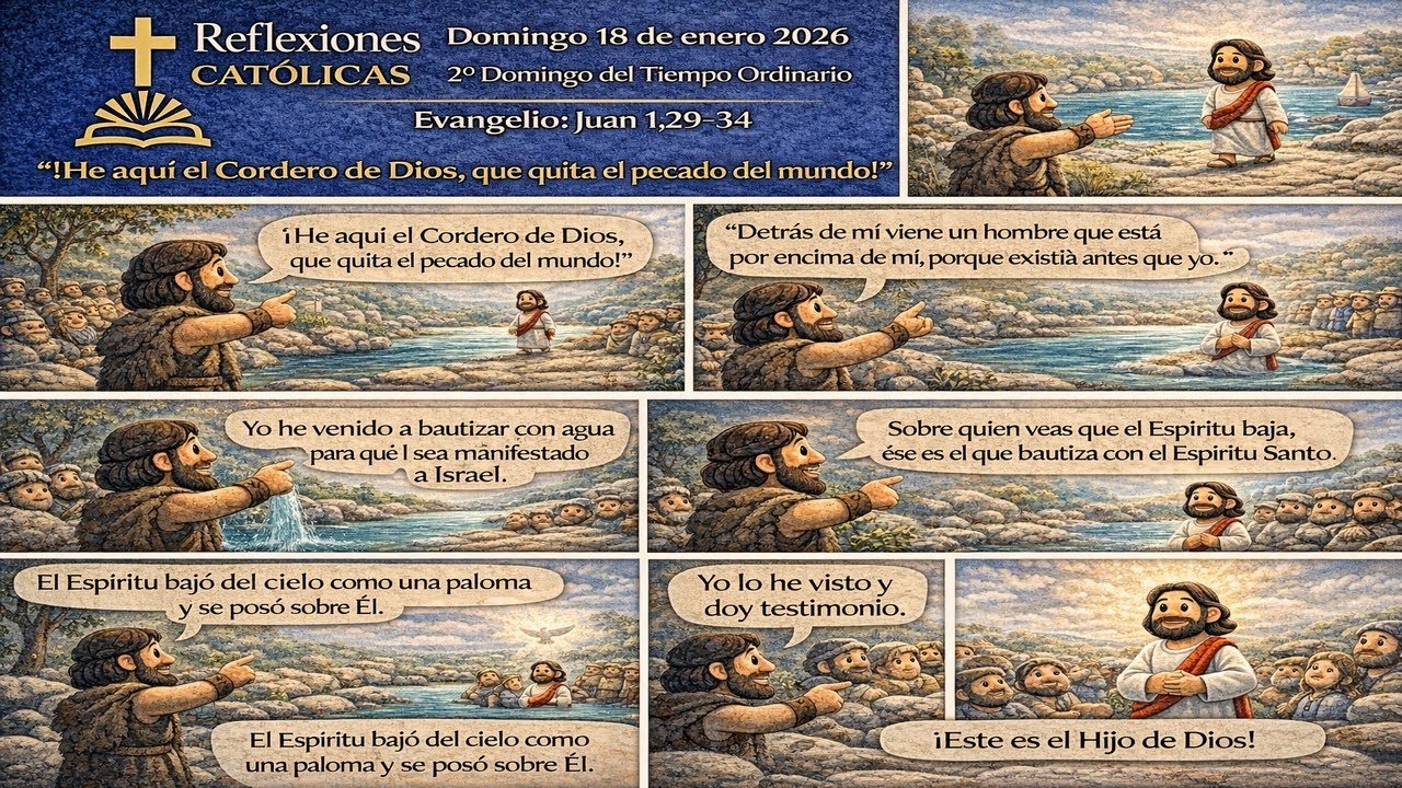 Reflexiones Católicas – Domingo 18 de enero de 2026, 2.º Domingo del Tiempo Ordinario, Juan 1,29–34