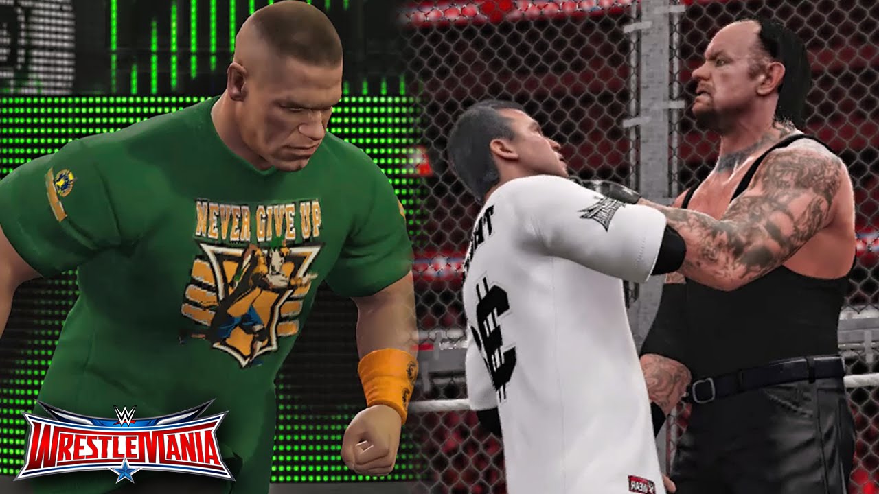 WWE Wrestlemania 32 - Undertaker vs Shane McMahon & John Cena Returns Attack Undertaker - WWE 2K16