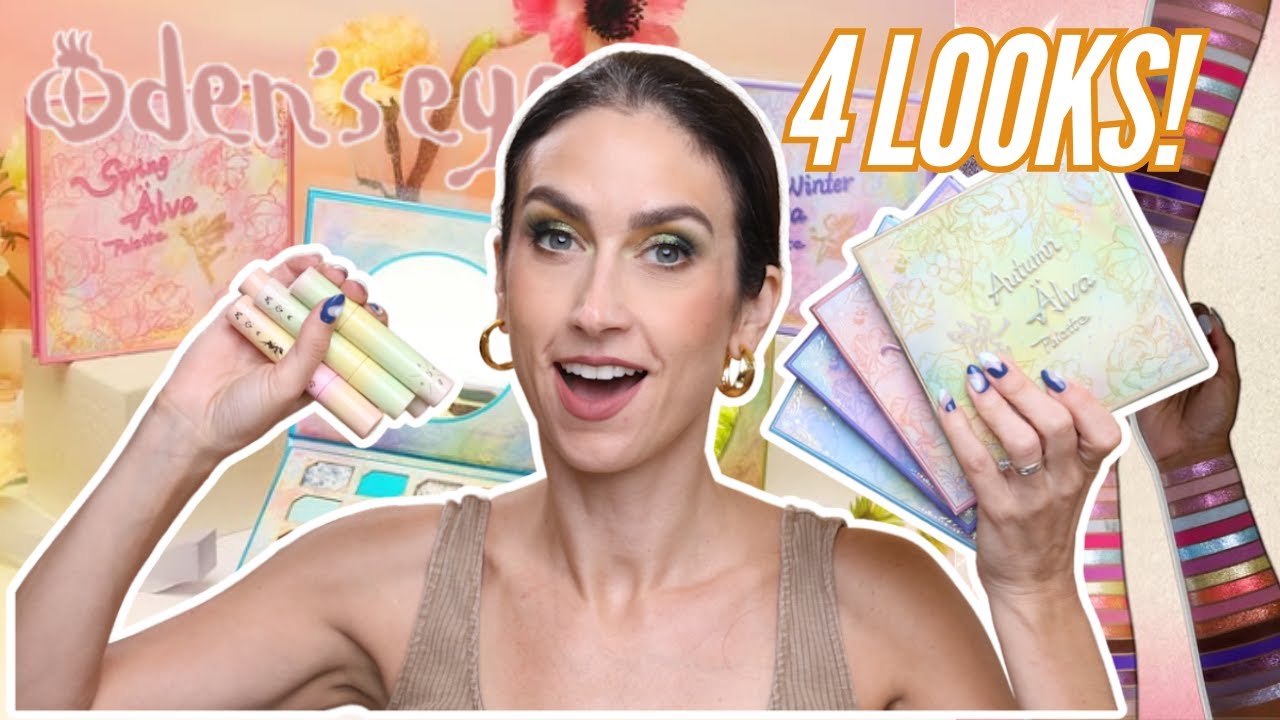 4 Looks with the NEW Oden's Eye Alva Collection! 🧚| 4 Palettes & 12 Lippies! Swatches & Close Ups