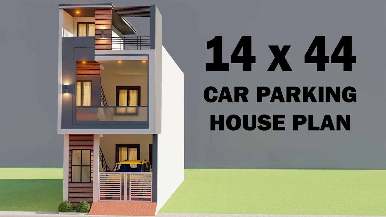14x44 Car Parking House Design,3D Makan Ka Naksha ,Best House Design
