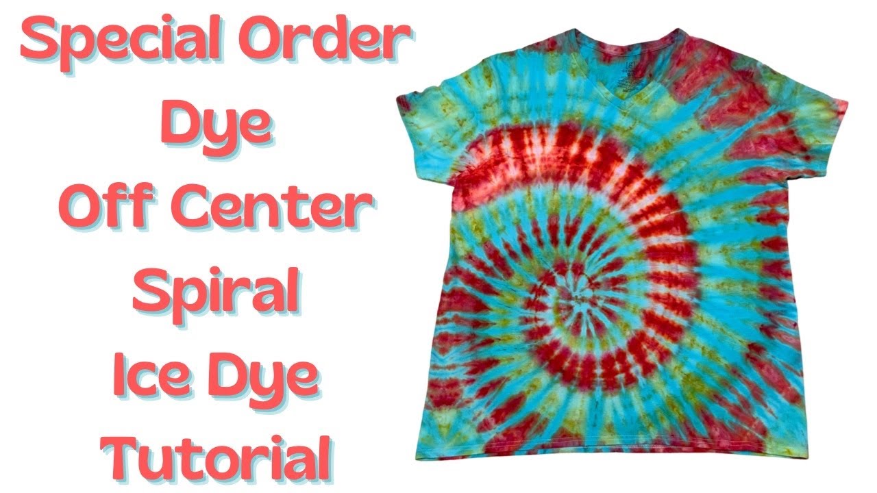Tie-Dye Designs: New Special Order Dye Colors (To Me) Off Center Spiral Ice Dye