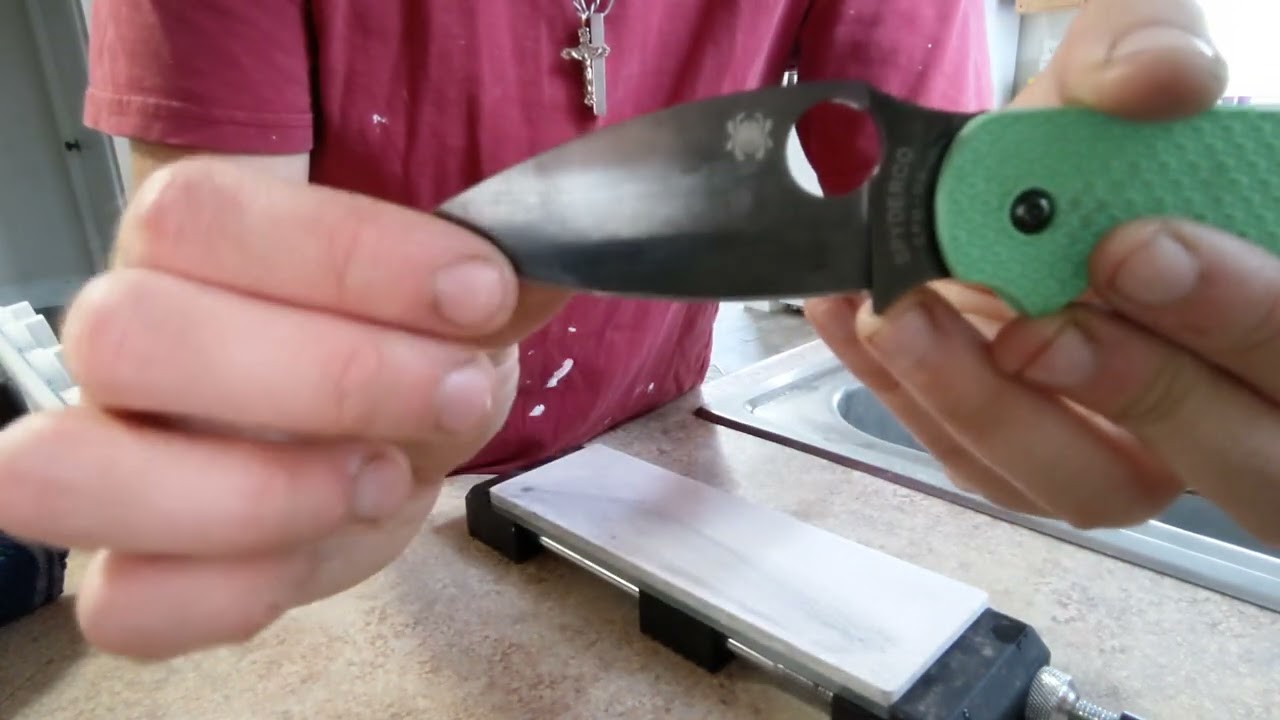 Spyderco Sage 5 LW in M4 FULL FREEHAND SHARPENING FROM DULL TO RAZOR SHARP!