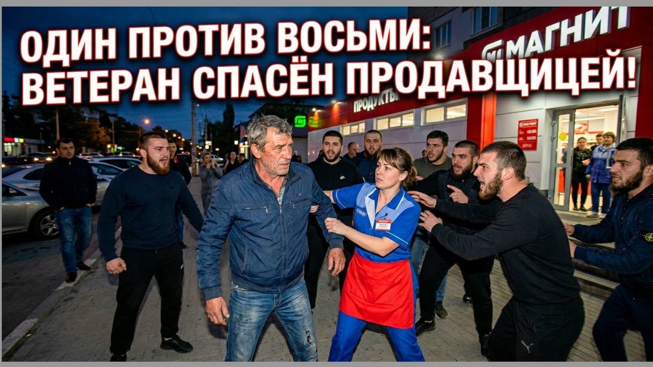 Один против всех: Толпа приезжих решила дождаться мужика который заступился за продавщицу в магазине