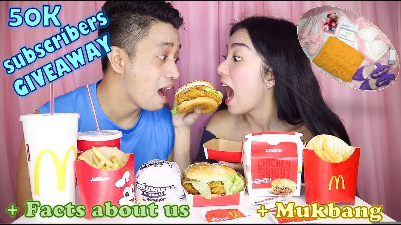 50,000 Subscribers Giveway + McSpicy and Jollibee Amazing Aloha Mukbang