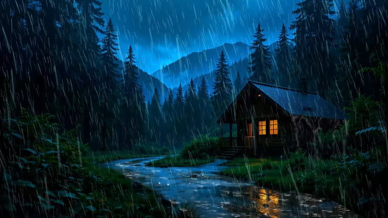 Beat Anxiety to Sleep Immediately Within 5 Minutes with Sound Rain & Thunder on a Tin Roof at Night