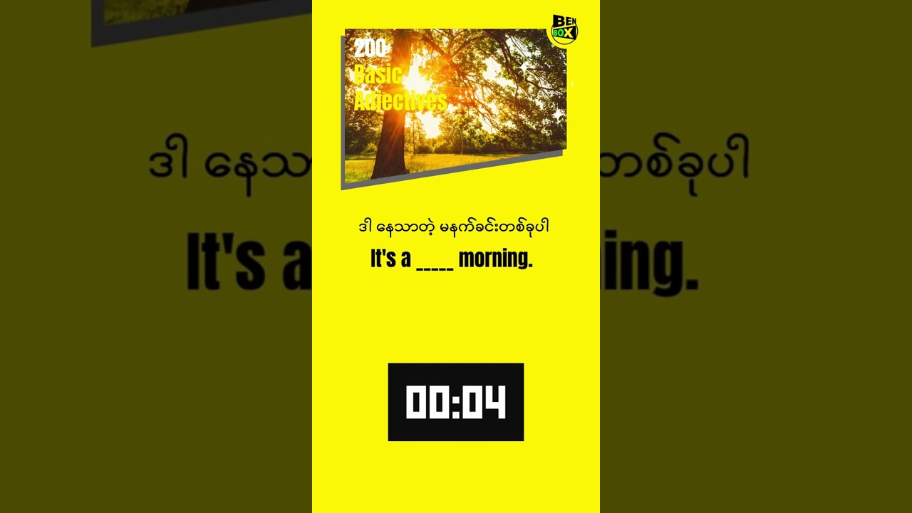 Basic English Adjective Quiz #72 | Can You Guess the Missing Word?