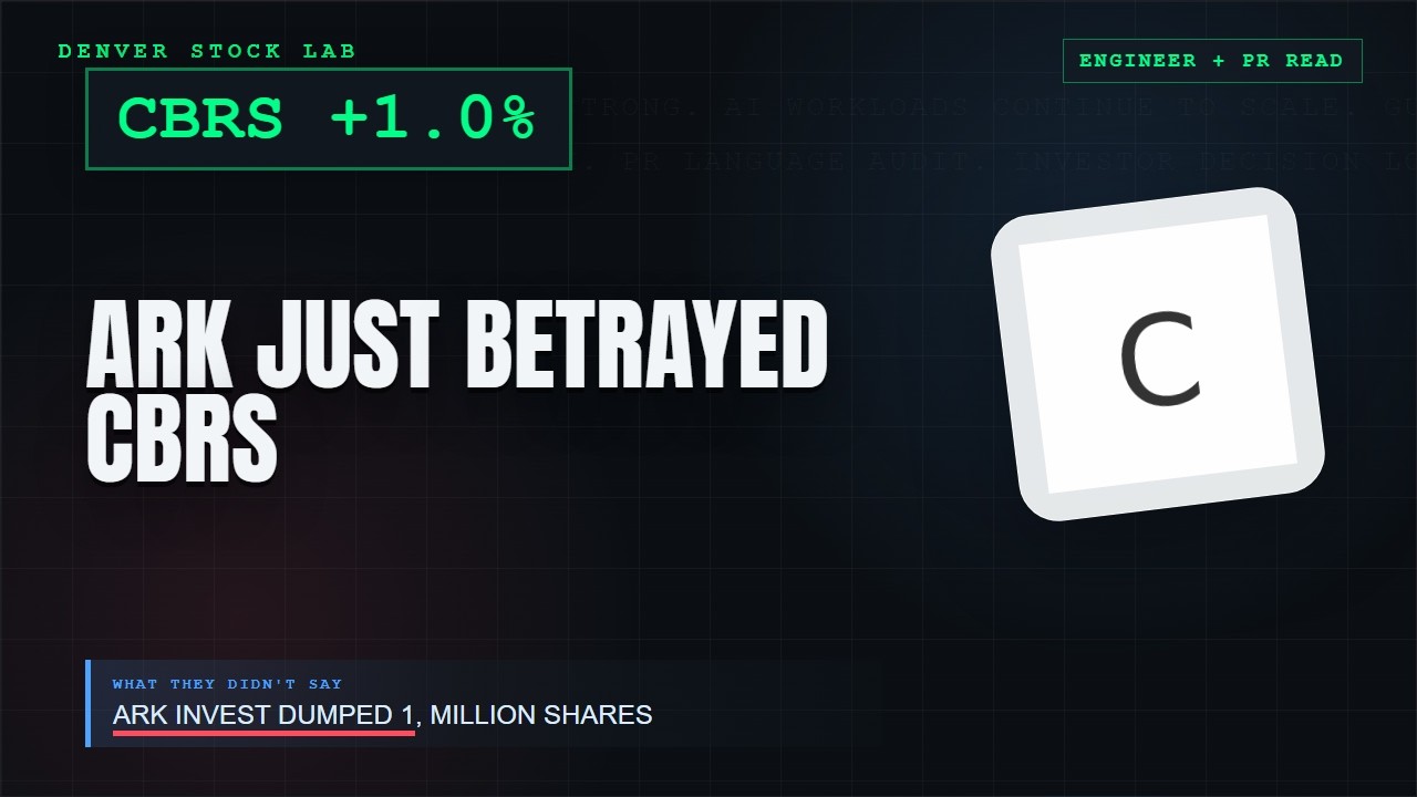 Why CBRS Surged 1% &mdash; Why 1% Rise &mdash; 44GB SRAM vs 17.2% Short & No CUDA Moat | CBRS | Intraday Brief