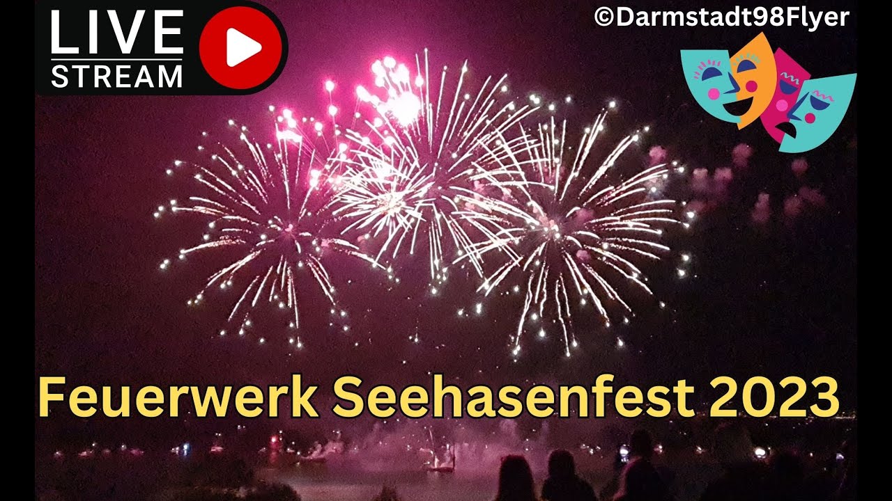 🛥🎉🎊 LIVESTREAM Feuerwerk am Bodensee | Seehasenfest 2023 Friedrichshafen | Firework Lake Constance