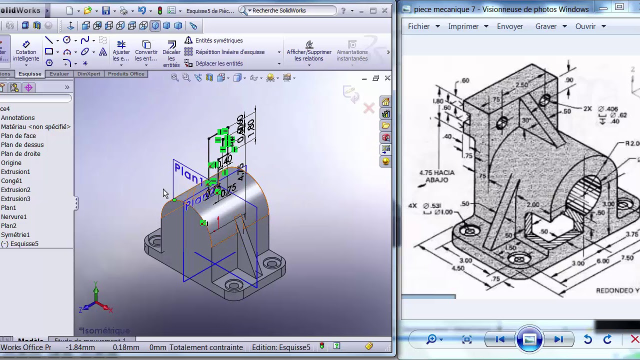 Tutorial SOLIDWORKS 8 pièce mécanique الدراجة المغربية