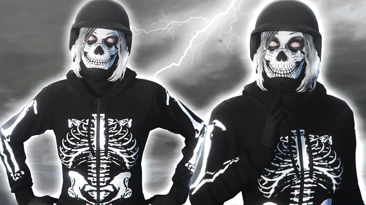 GTA 5 ONLINE - SKELETON OUTFIT TUTORIAL FREEMODE/TDM