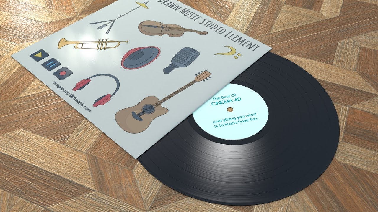 0130. Cinema 4D Tutorial - Modelagem de Disco de Vinil (Mockup)