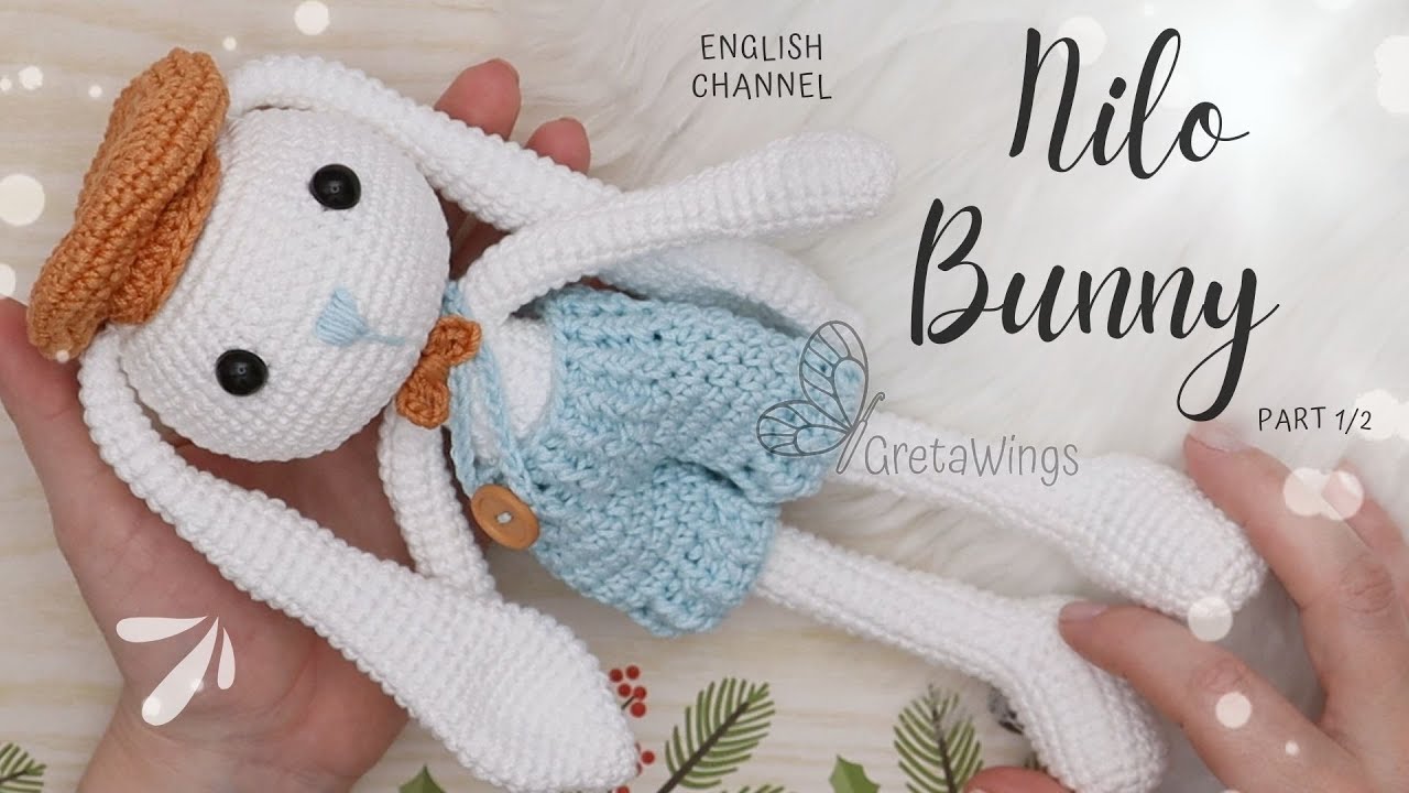 Nilo Bunny Part 1/2 Amigurumi Crochet tutorial-Sub 🇺🇸🇪🇸/ GretaWings in English