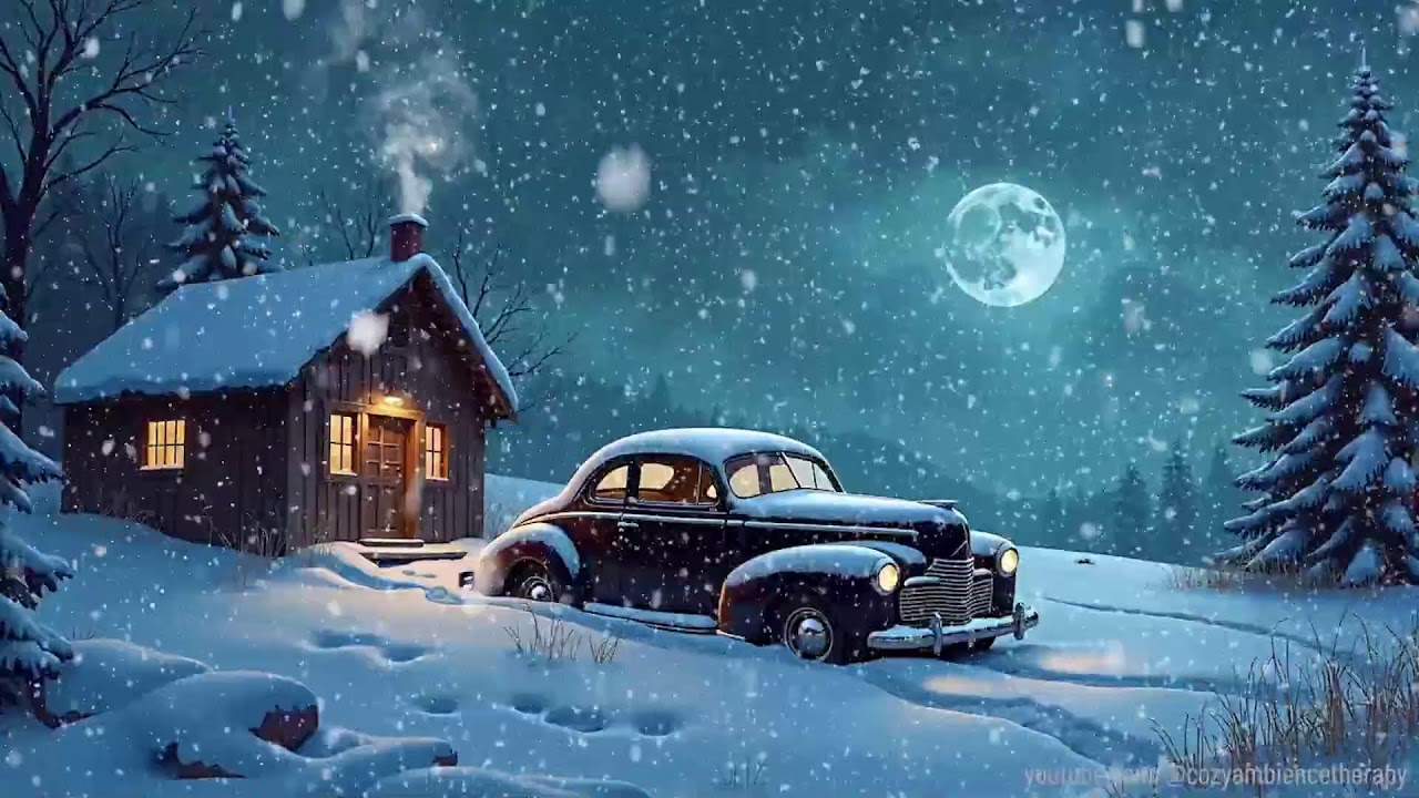 Cozy Winter Evening ❄️ Soothing Jazz ❄️ Snow Falling