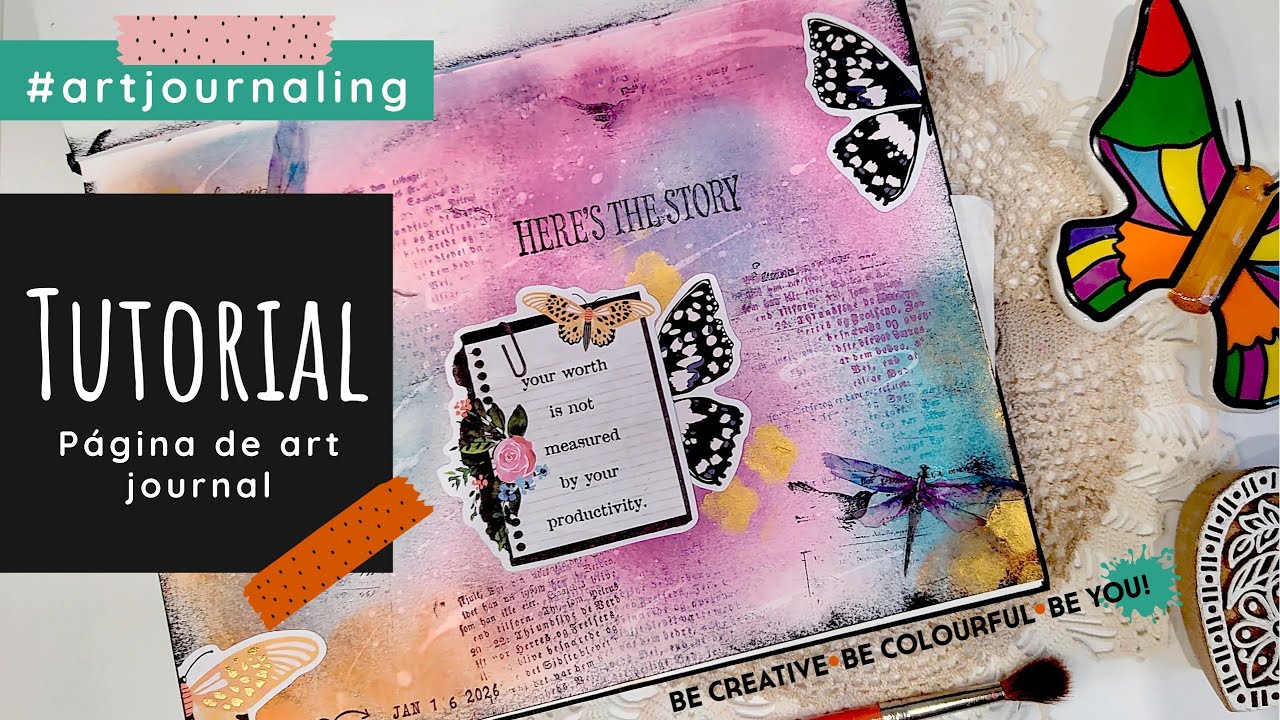 Art Journaling | TUTORIAL: Mais uma página no meu diário criativo :)