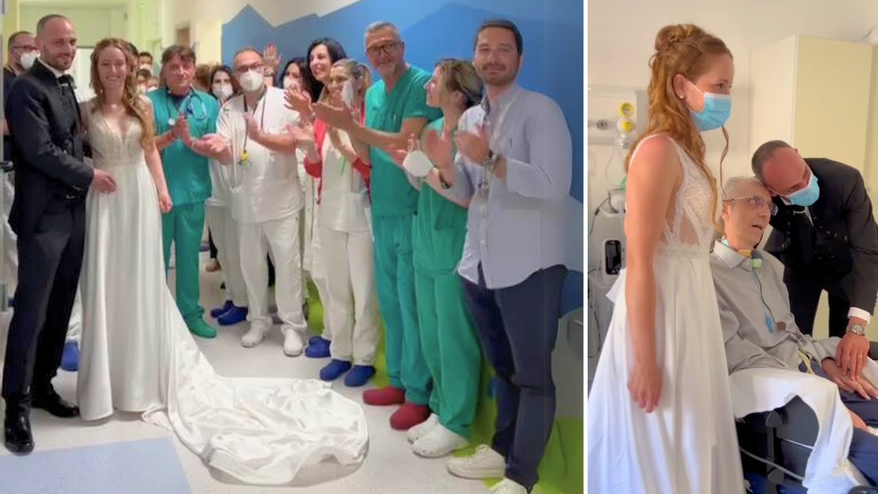 Vincenzo e Francesca sposi in ospedale dal pap&agrave; malato di SLA. Commozione al Centro NeMO Napoli