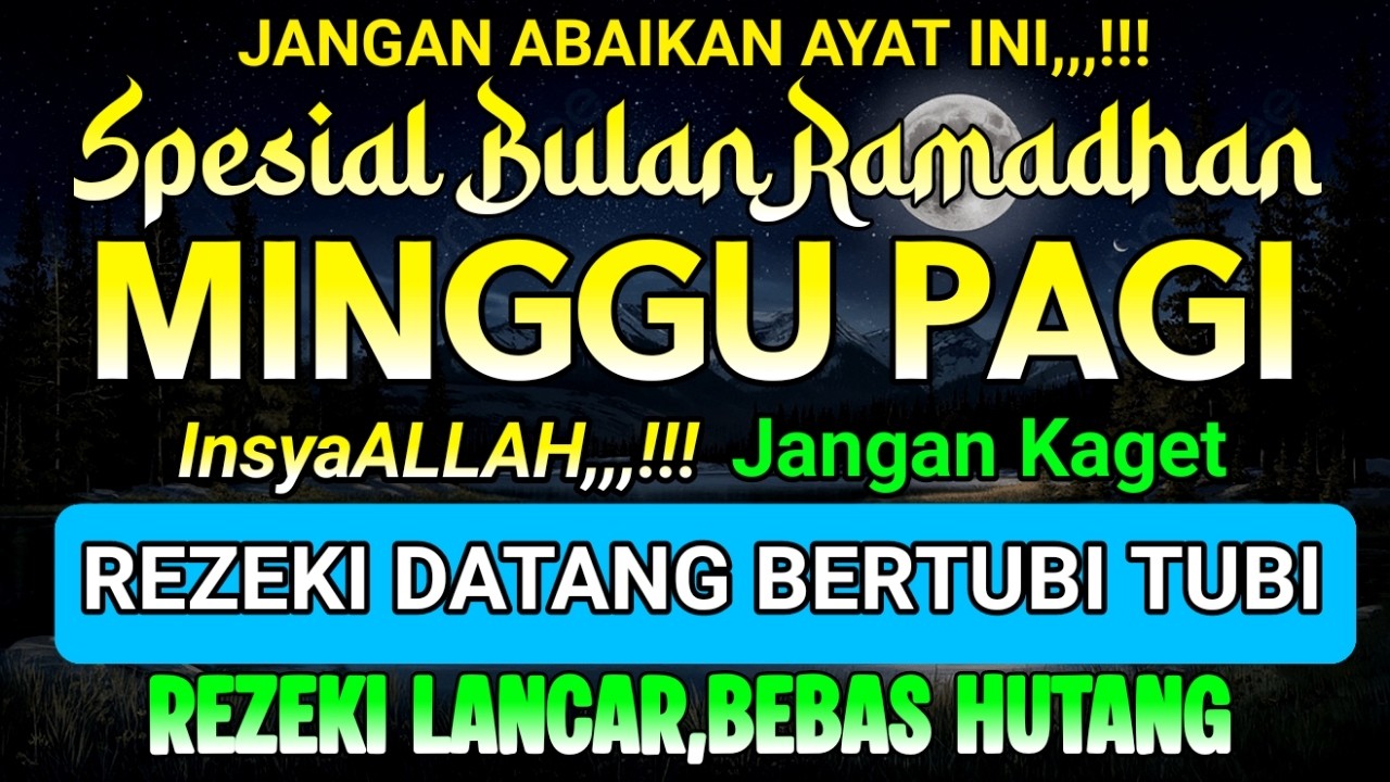 langsung dikabulkan,,,! cukup putar sekali dan dengarkan, 100 ribu malaikat turun ! rezeki lancar