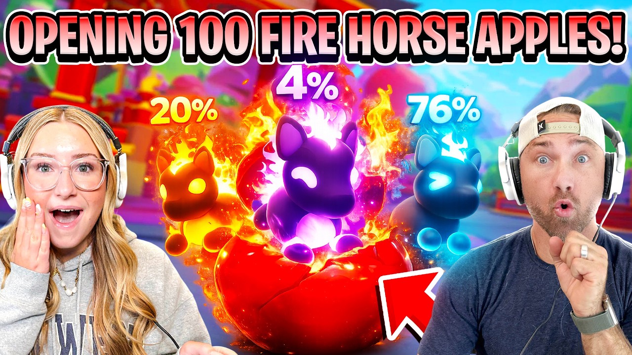 We Open 100 FIRE HORSE APPLES in the NEW Adopt Me Update!