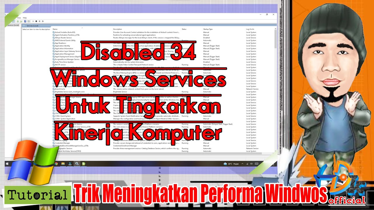 Disable 34 Windows Services to Increase Computer Speed ​​| Windows Tutorial | Windows Services