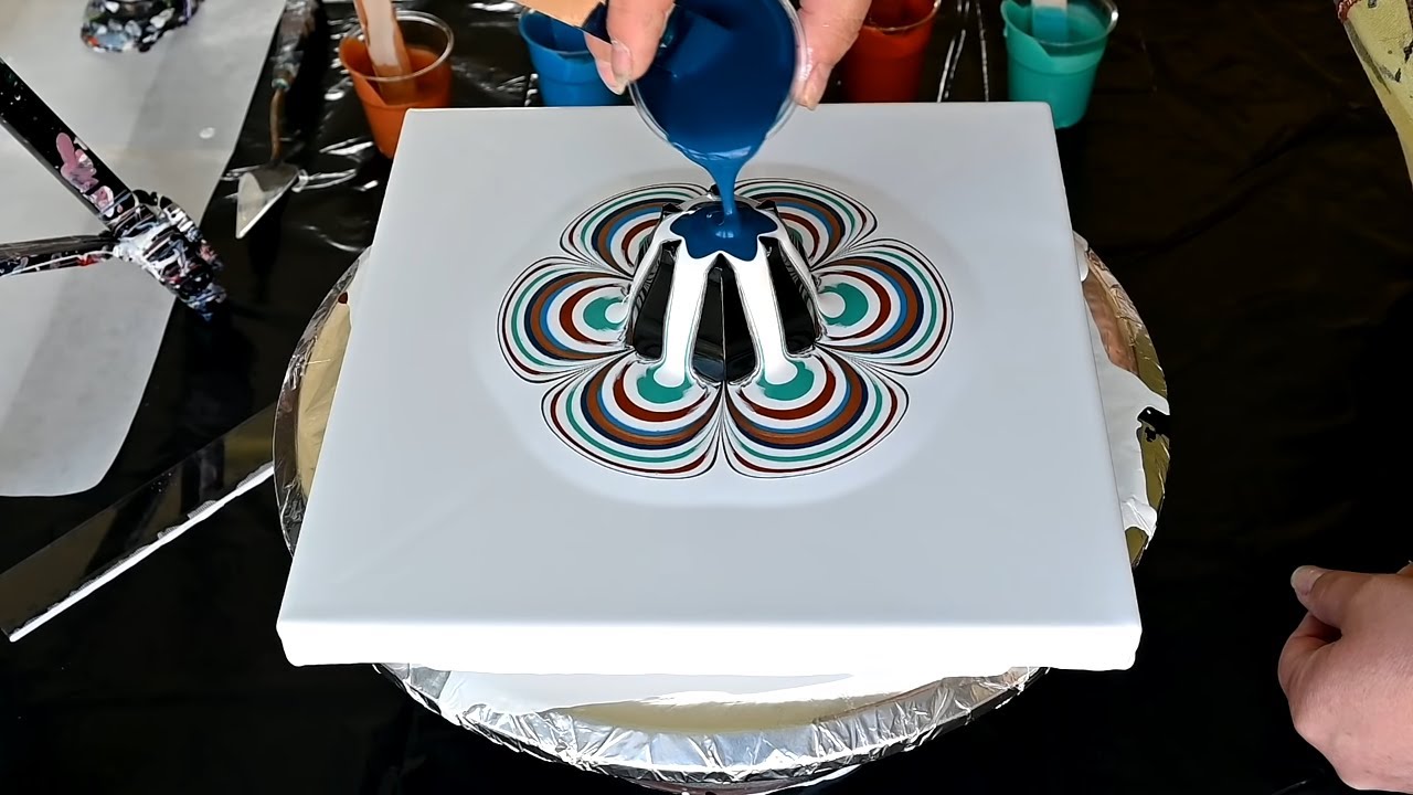(695) NEW recipe ~ BEAUTIFUL acrylic pour flower ~ US products POURING MEDIUM ~ Fluid art tutorial