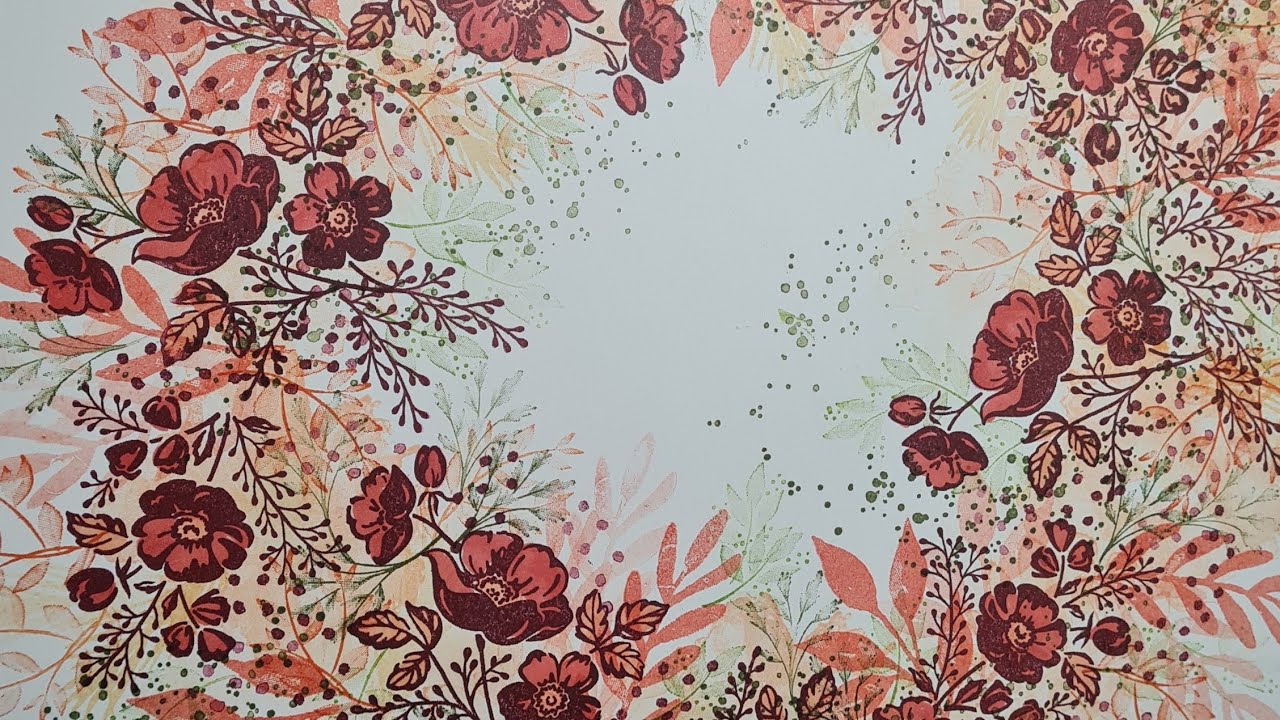 Осенний штампованный венок с использованием SHADED SUMMER для создания открыток #stampinup #artfu...