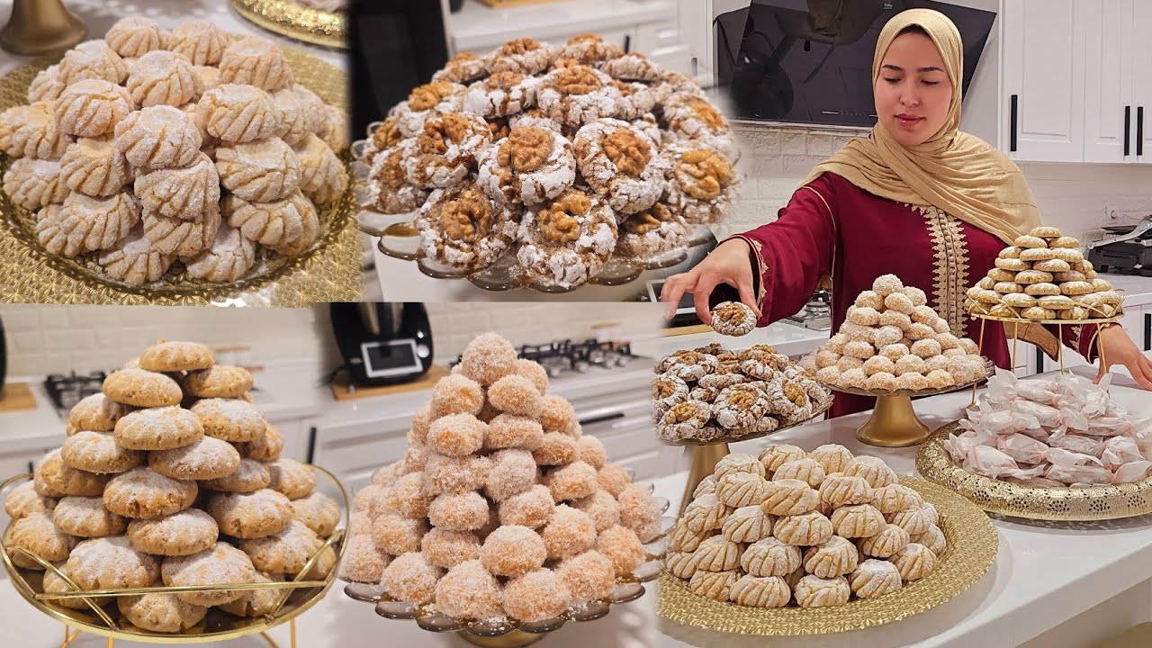 الرجوع للزمن الجميل 5🇲🇦أشكال حلويات مغربية عريقة البنة واللذة وسرعة التحظير معلكة ملوزة ريشبونض...