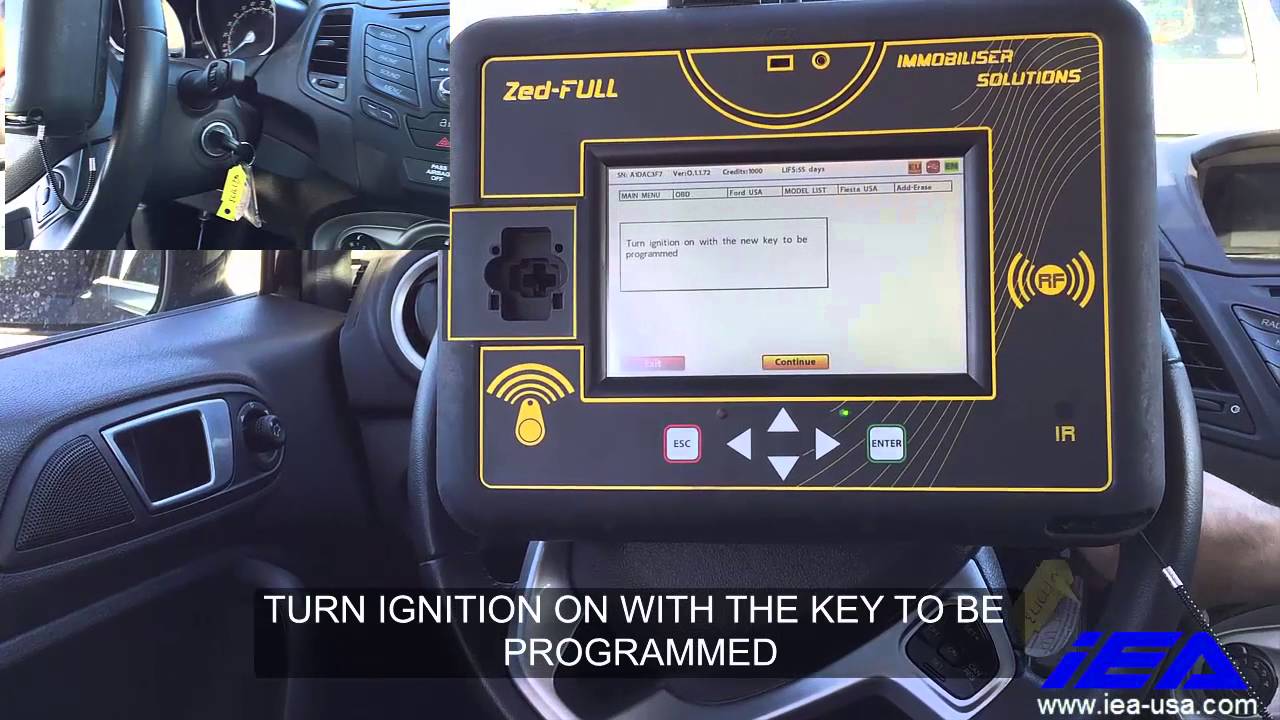 2015 FORD FIESTA BLADED KEY PROGRAMMING WITH ZED-FULL