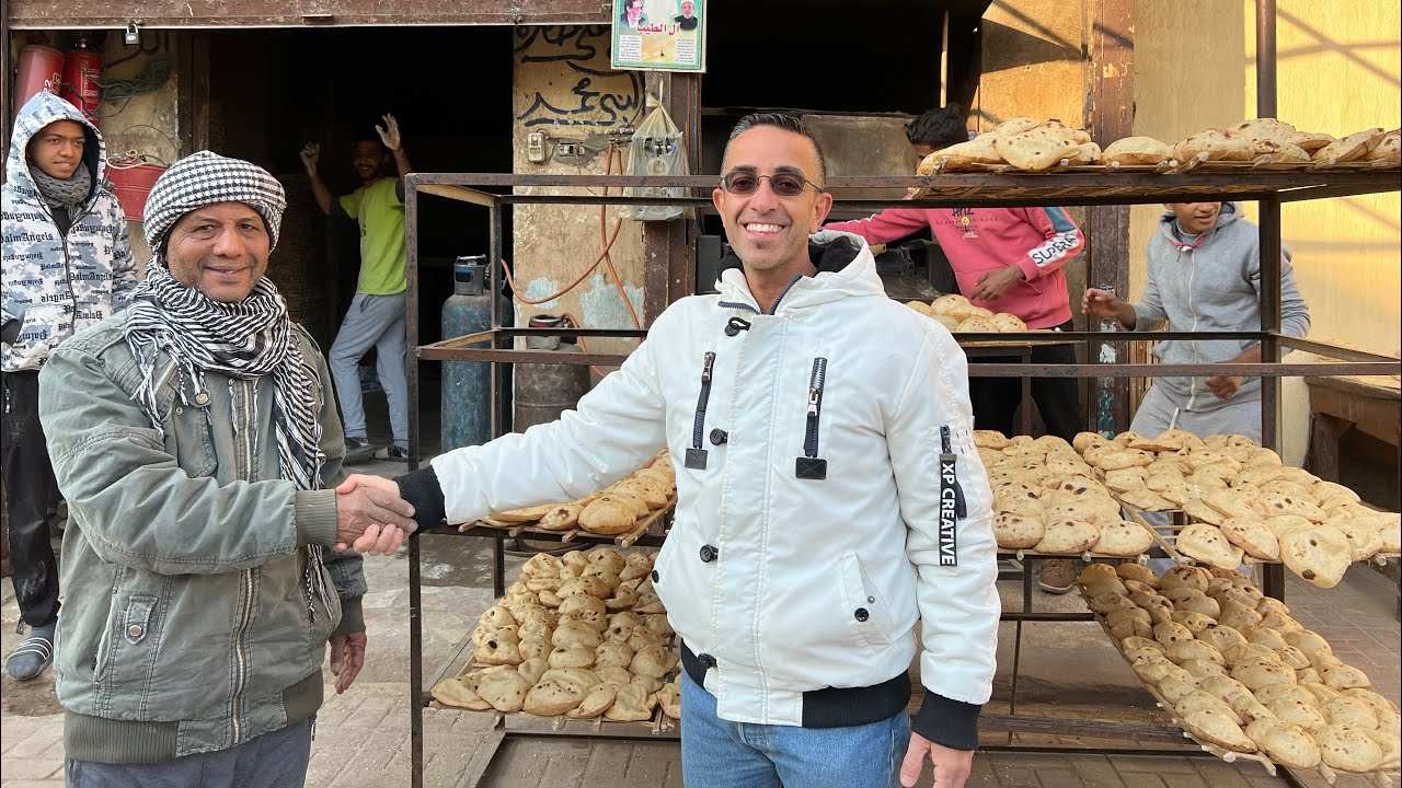 Inside an Egyptian bread bakery