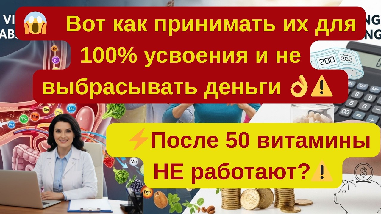 🔥После 50 витамины НЕ работают Вот как принимать их для 100% усвоения и не выбрасывать деньги 👌