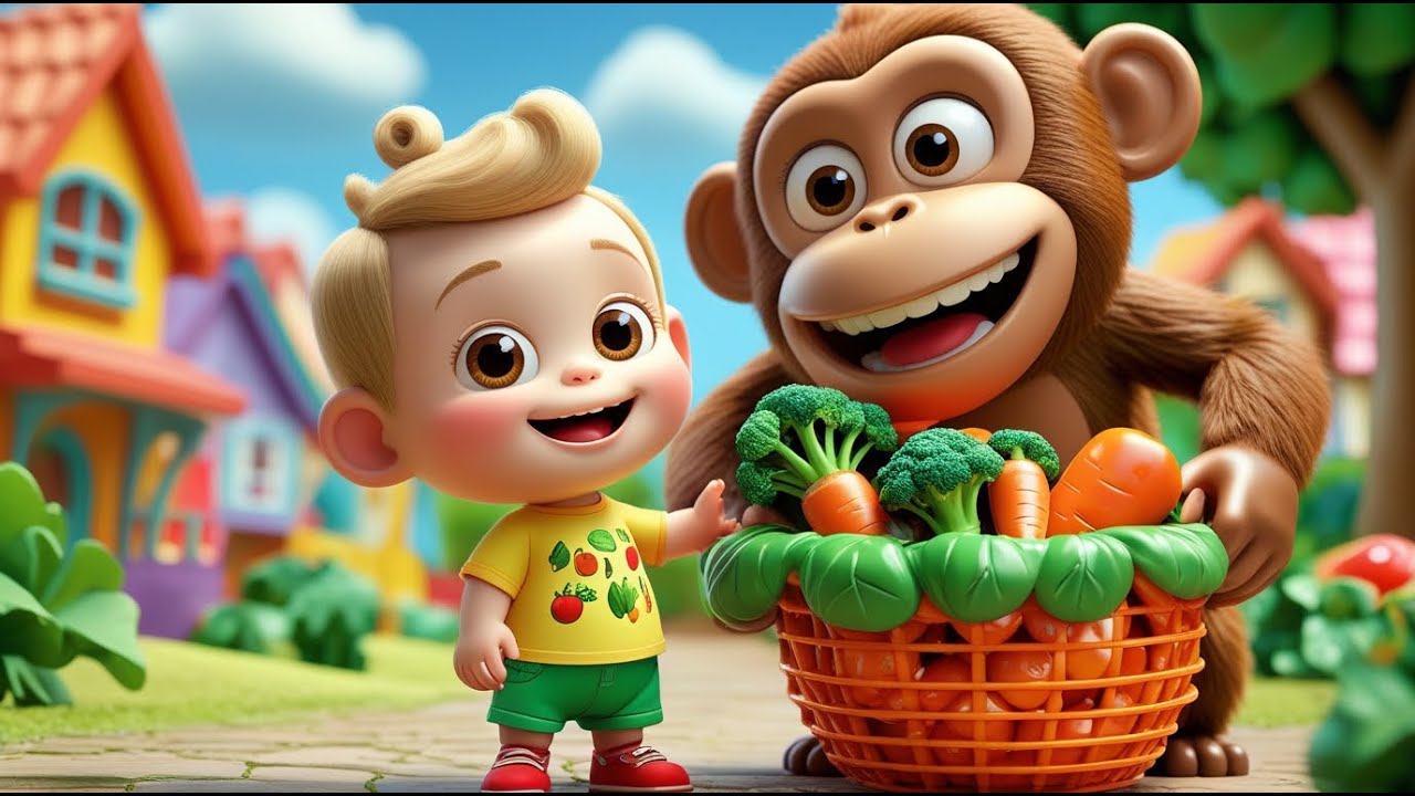 Monkey Veggie Dance Song | Fun Kids Song | Healthy Eating Adventure Rhyme