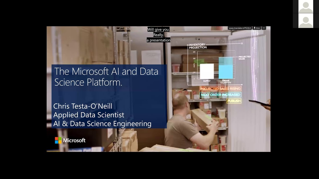Introduction to the Microsoft AI and Data Science Platform by Chris Testa-O Neill (Recorded Webinar)