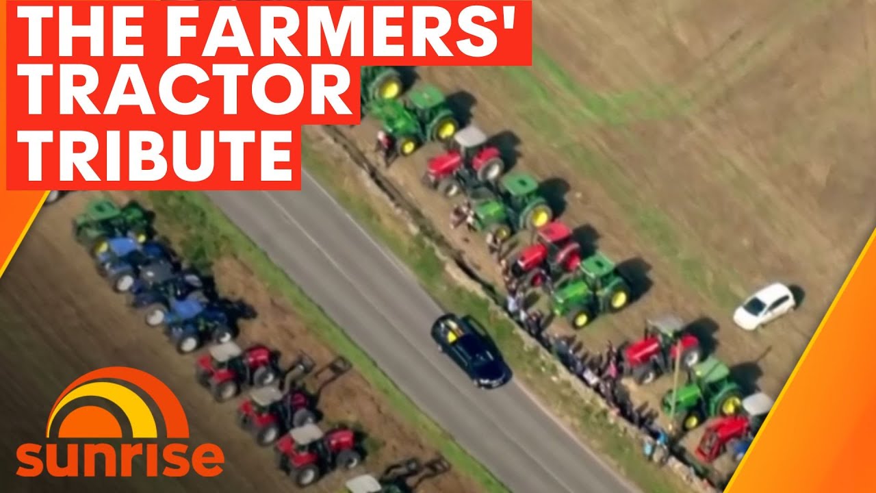 Scottish farmers put their tractors out as Queen's coffin passes | Sunrise