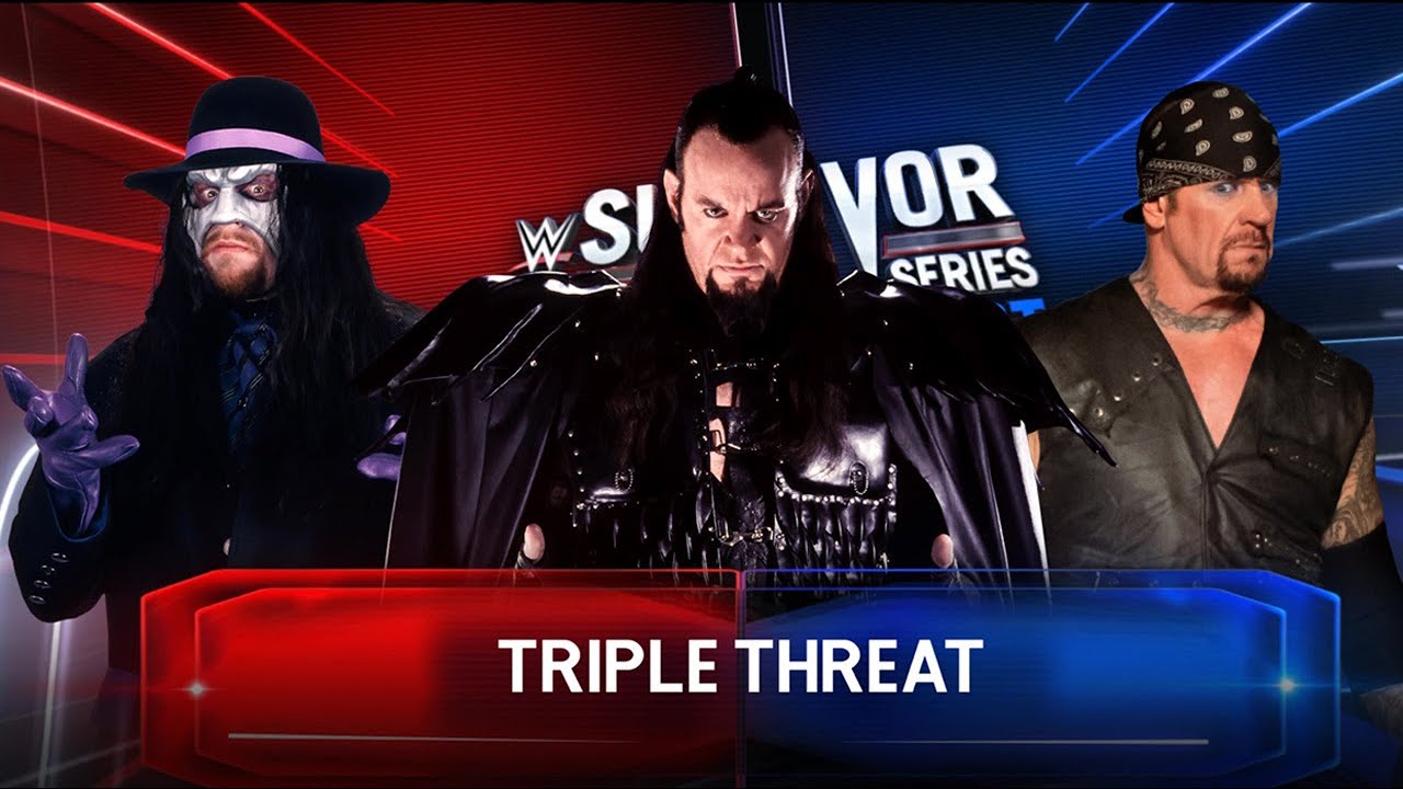 WWE 2K22 Undertaker Immortal Pack Triple Threat Match All three Undertakers with Entrances Included