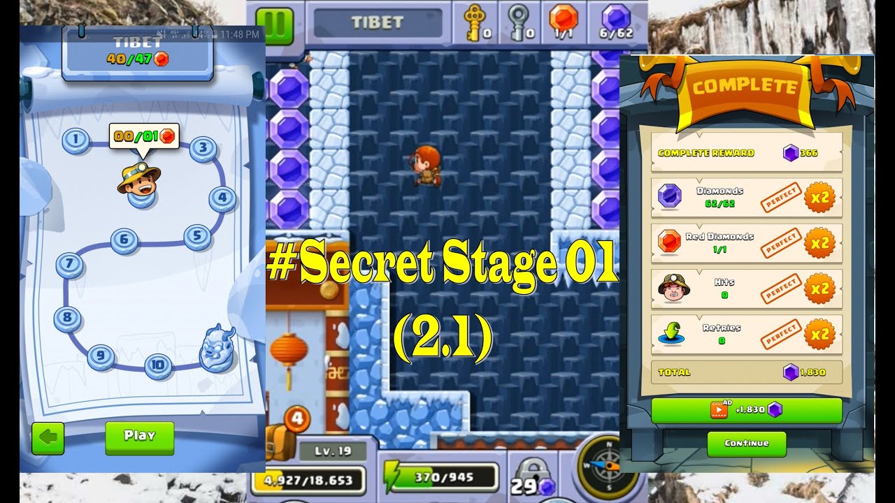 Diamond Quest: Don't Rush! Tibet I - Secret Stage 01 (2.1) - All Gems-Guide