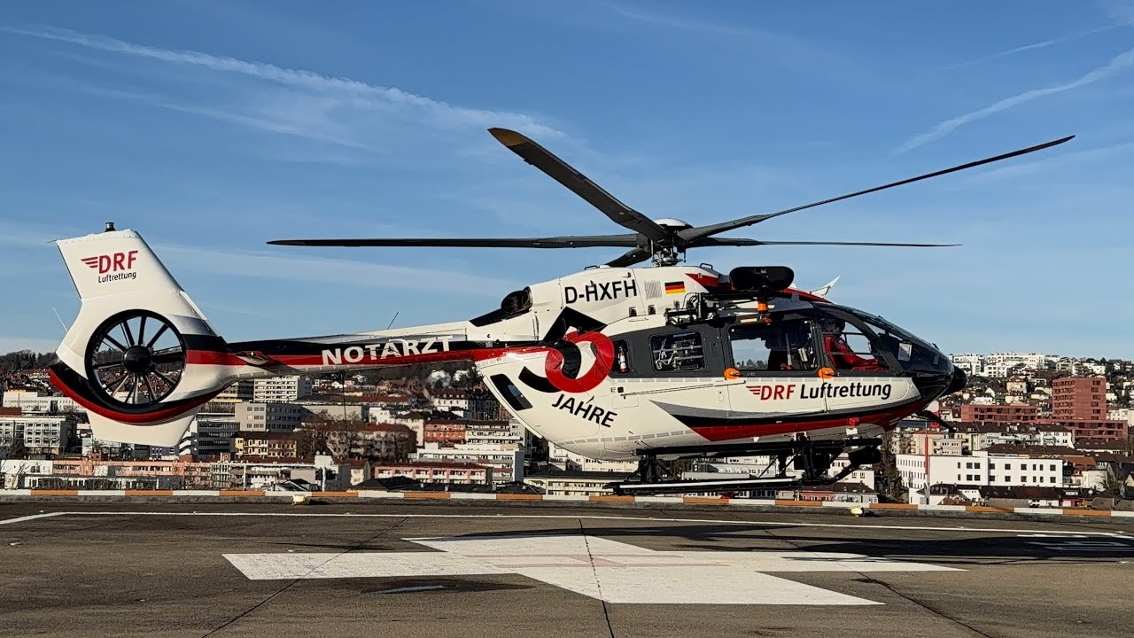 DRF Luftrettung | Start Christoph 54 | Airbus H145 D3 | D-HXFH | Helios Klinikum Pforzheim 
