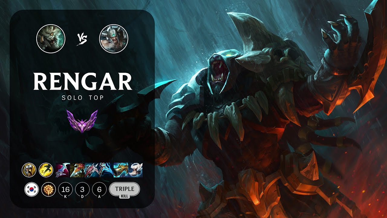 Rengar Top vs Tryndamere - KR Master Patch 13.20