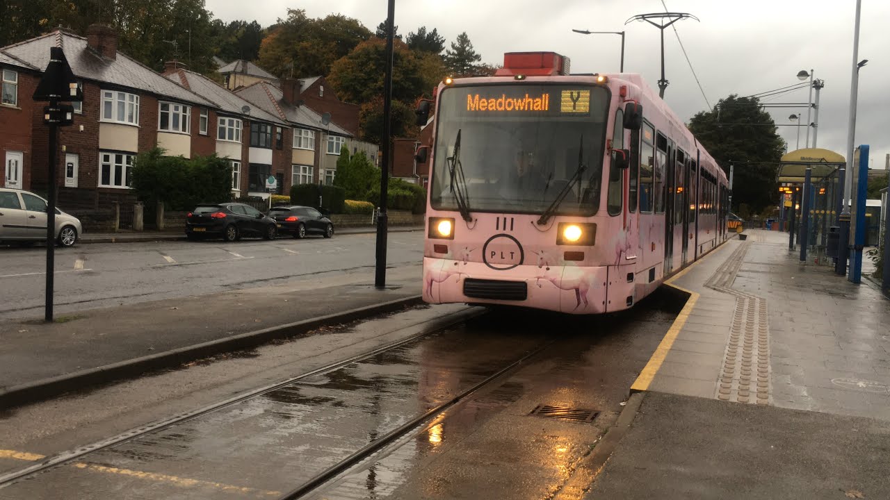 Stagecoach Supertram 111 departs Middlewood with a Yellow Route Service to Meadowhall Interchange