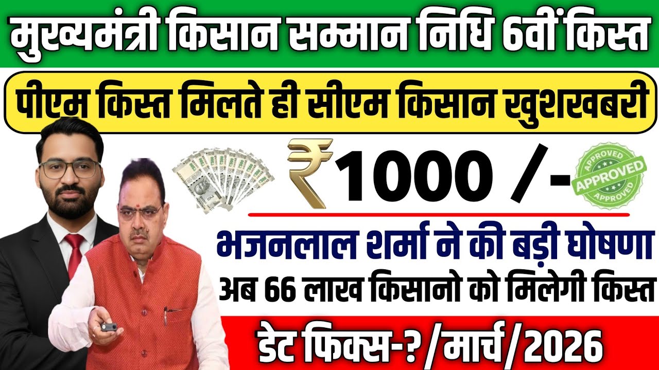 पीएम किसान किस्त मिलते ही सीएम किसान 6वीं किस्त डेट फिक्स |CM kisan nidhi yojna 6vi kist kab Aayegi?
