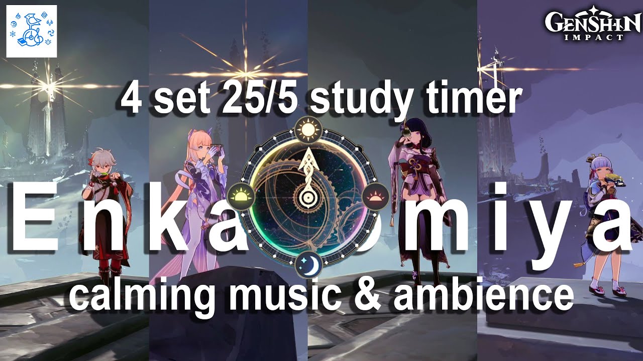 4 set 25/5 📚 Pomodoro ⏲️ with Enkanomiya music & water ambience (calming )| GENSHIN IMPACT