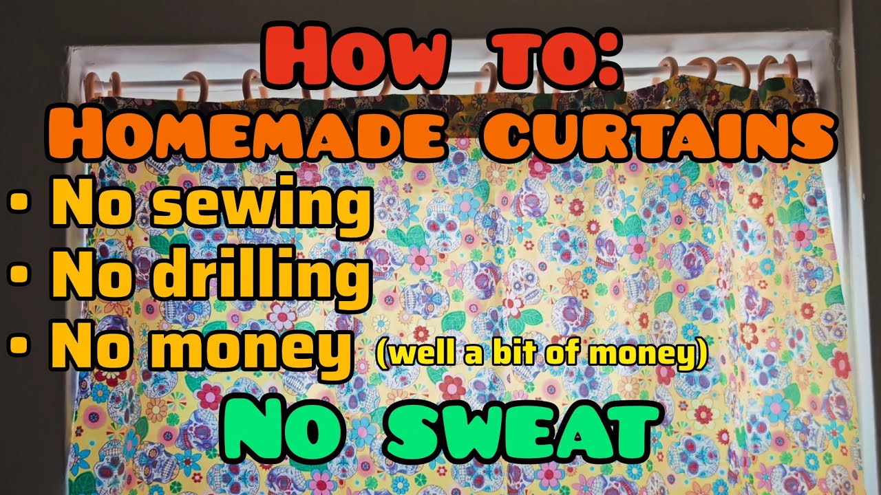 How to make curtains with NO SEWING or DRILLING for £5 ish