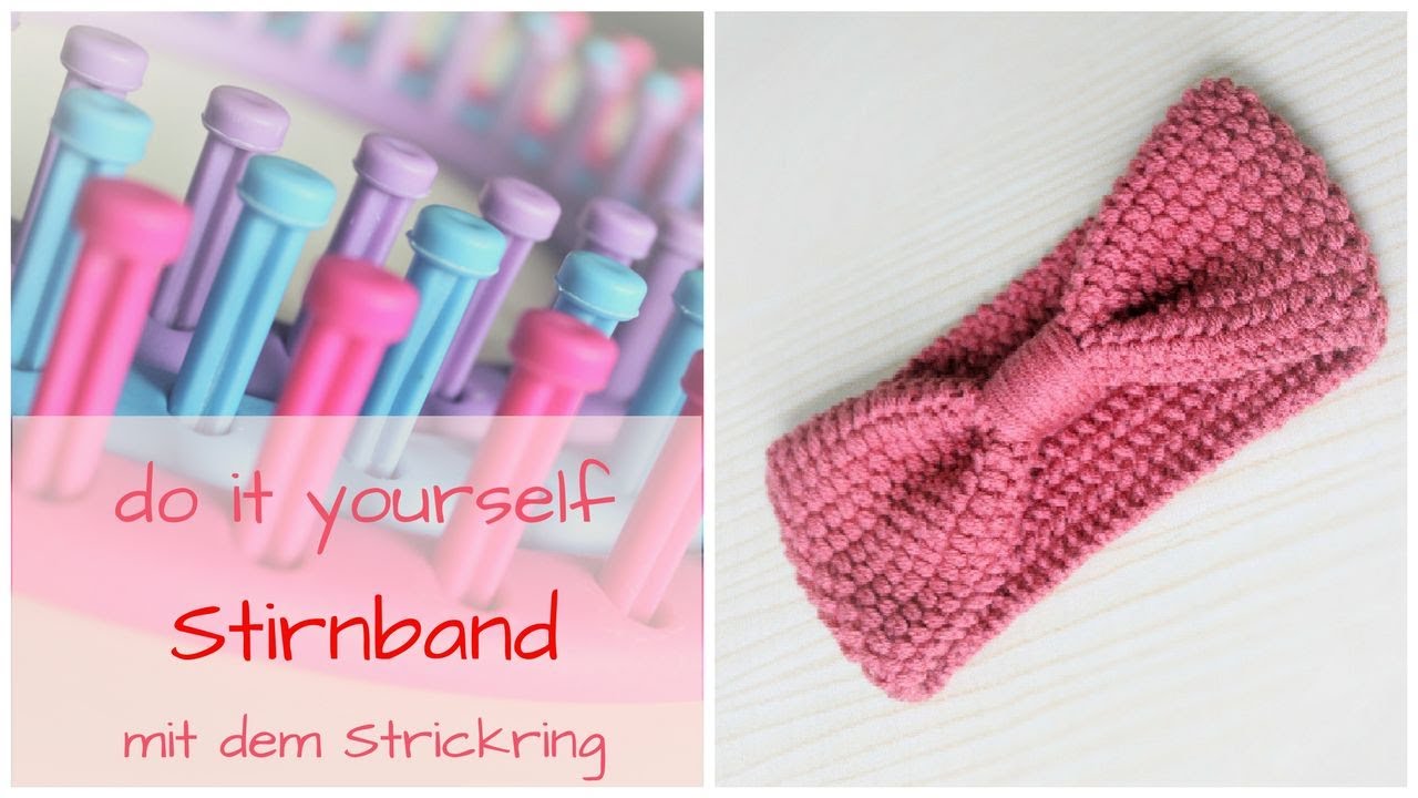 DIY Schleifen-Stirnband mit dem Strickring/ Knitting Loom - Perlmuster