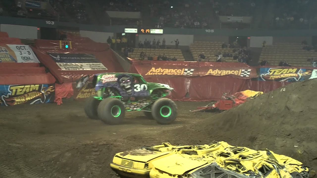 Grave Digger wins the freestyle event in Worcester, MA on February 17, 2012