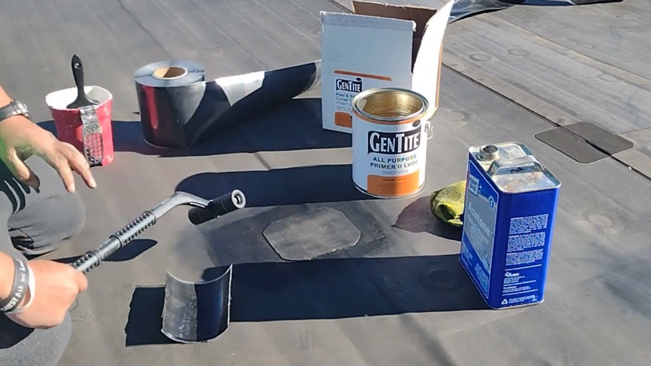 REPARACION TECHO plano DE HULE   O CAUCHO flat roof repair