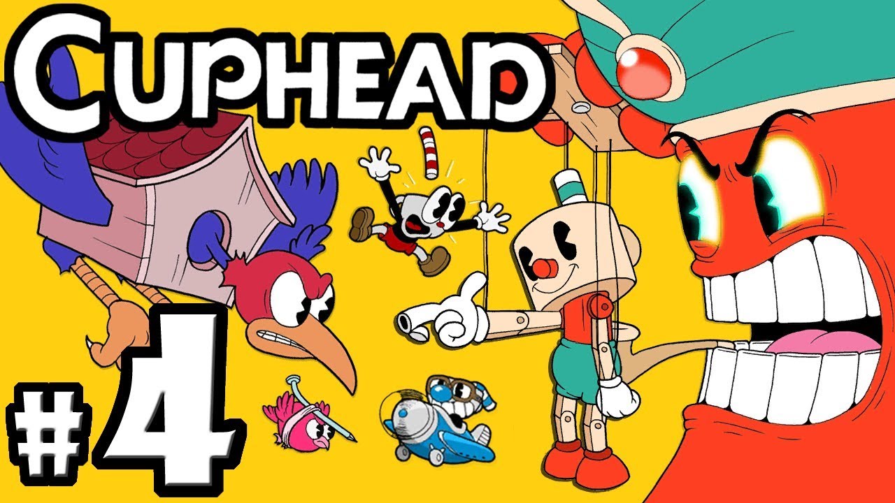 CUPHEAD + Mugman - 2 Player Co-Op! - Gameplay Walkthrough PART 4: “Djimmi & the Big Bad Bird Dad”