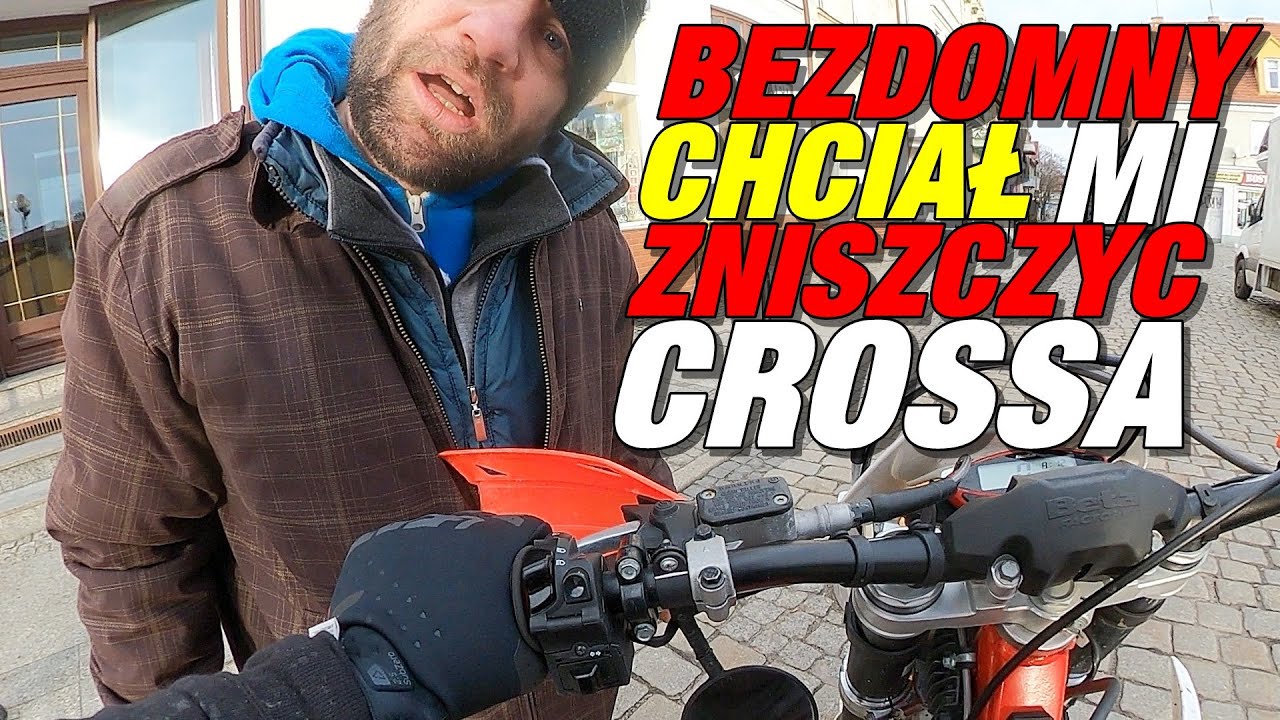 BEZDOMNY CHCIAŁ NA SIŁE ŻEBYM GO PRZEWIÓZŁ CROSSEM PO RYNKU !!!