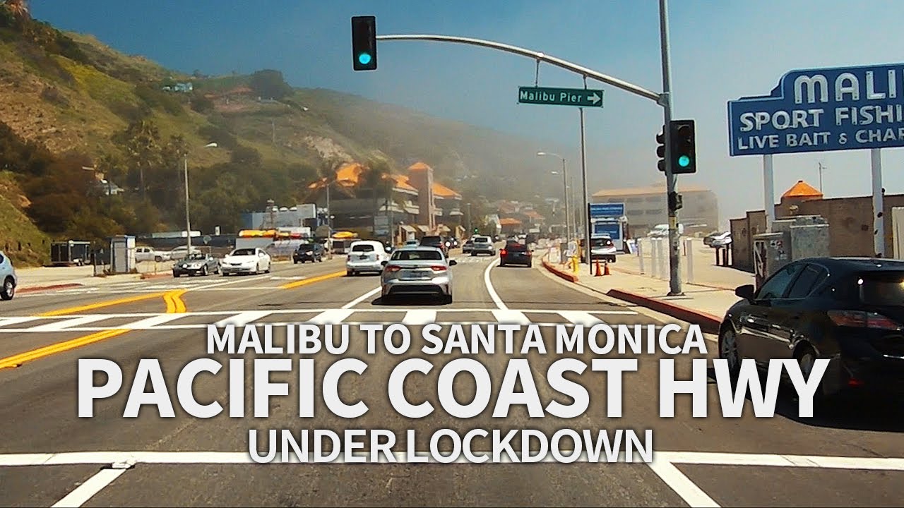 PACIFIC COAST HIGHWAY - Driving Malibu to Santa Monica Under Lockdown, Los Angeles, California, USA