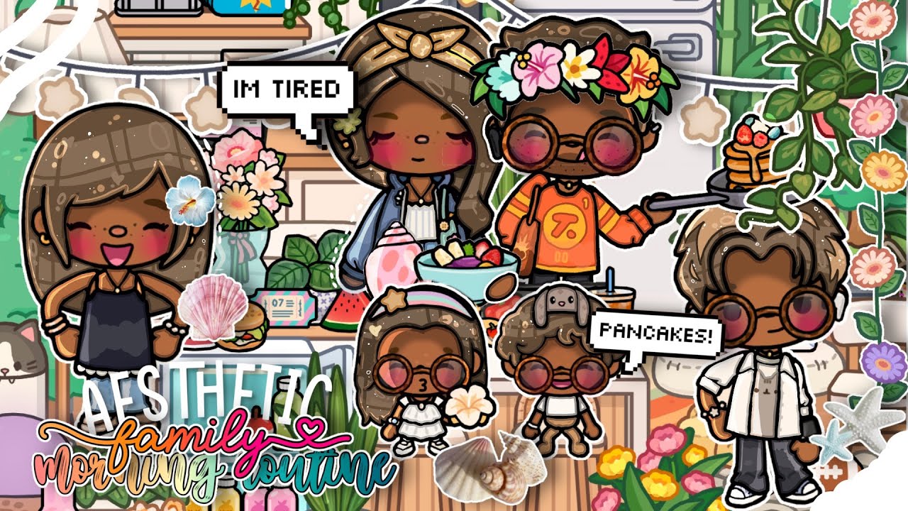 *CHAOTIC* Family Morning Routine 🍓🫐🧺*VOICED🎙️* Toca Boca Roleplay 🫶🏽🙈🌷📎  ࣪ ˖ 𖦹°⋆
