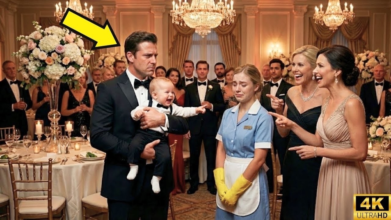 EL BEBÉ DEL MILLONARIO VE A LA EMPLEADA HUMILLADA EN LA BODA... Y SU REACCIÓN HIZO LLORAR AL NOVIO